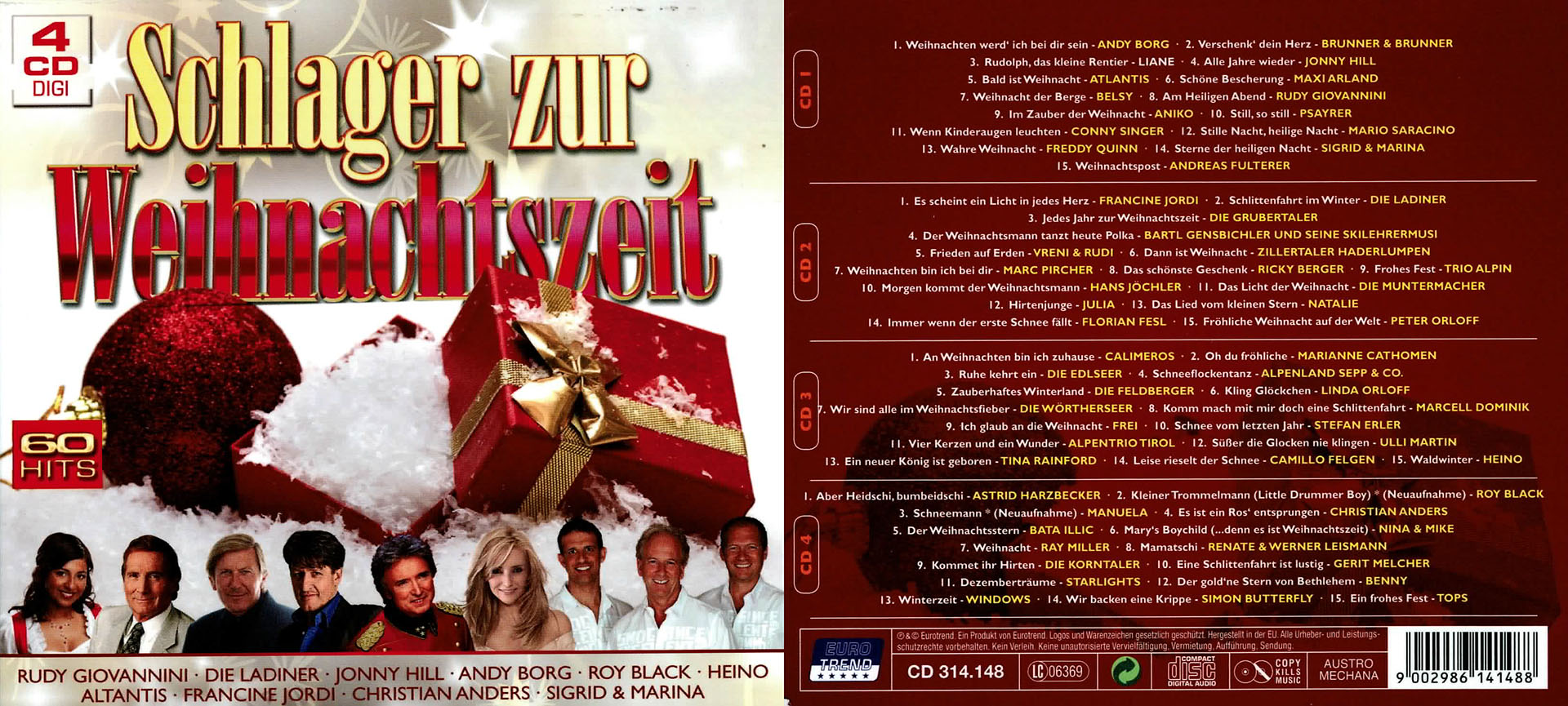 Schlager zur Weihnachtszeit - Rudy Giovanni / Die Ladiner / Jonny Hill / Andy Borg u.v.a.m